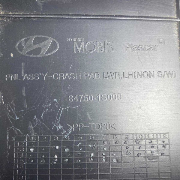 Acabamento Painel Inferior Esquerdo Hyundai Hb20 2013 A 2019