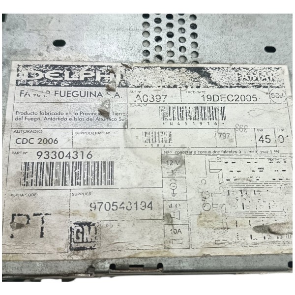 Rádio Som Mp3 C/ Disqueira Gm Vectra 2005 A 2010