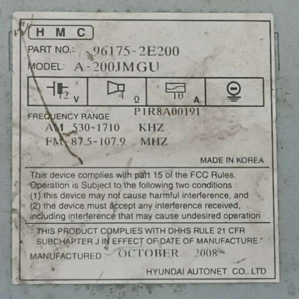 Rádio Cd Mp3 Hyundai Tucson 2004 A 2016