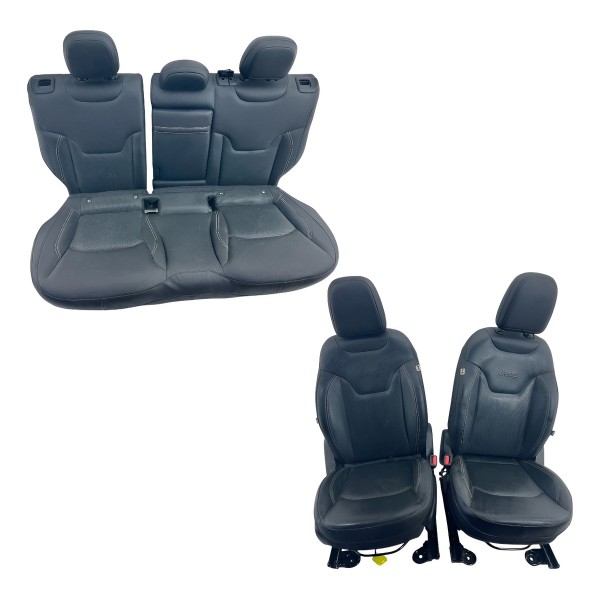 Jogo Banco Traseiro Dianteiro Jeep Compass 2015 A 2024 Preto